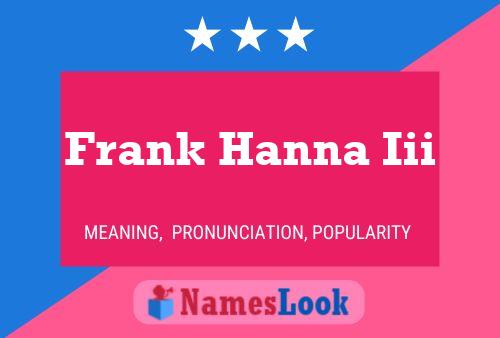 Постер имени Frank Hanna Iii