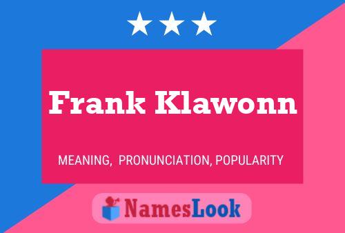 Постер имени Frank Klawonn