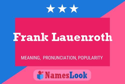 Постер имени Frank Lauenroth