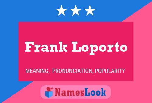 Постер имени Frank Loporto