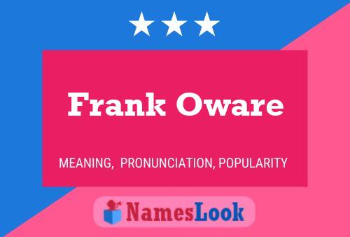 Постер имени Frank Oware