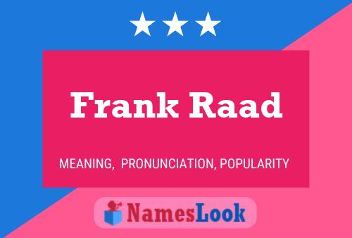 Постер имени Frank Raad