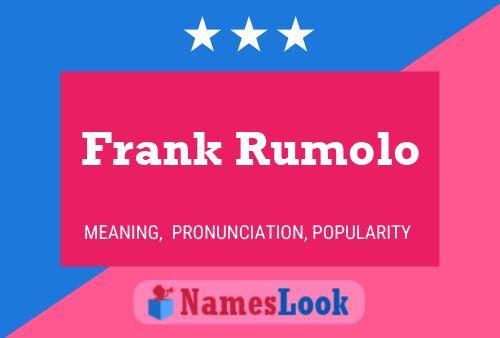 Постер имени Frank Rumolo