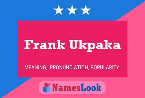 Постер имени Frank Ukpaka