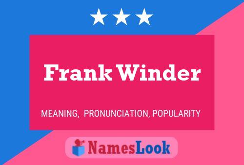 Постер имени Frank Winder