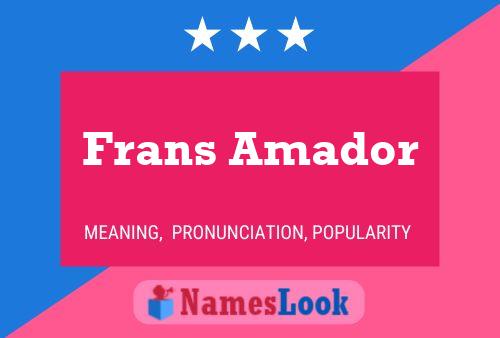 Постер имени Frans Amador