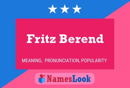 Постер имени Fritz Berend