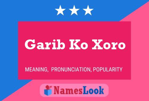 Постер имени Garib Ko Xoro