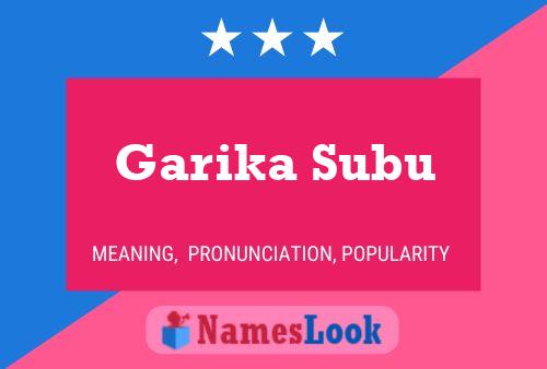 Постер имени Garika Subu