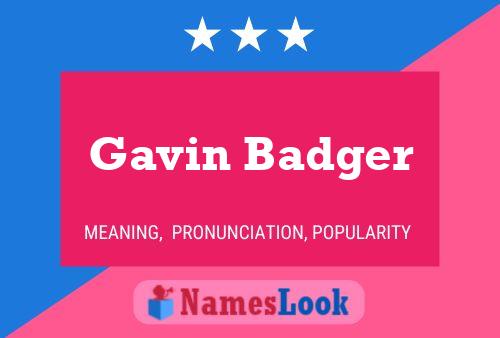 Постер имени Gavin Badger