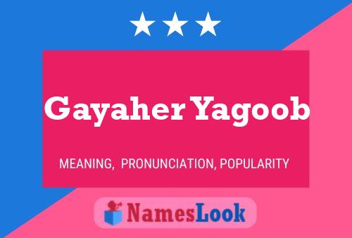 Постер имени Gayaher Yagoob