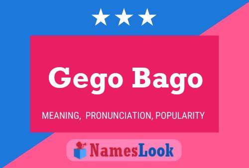 Постер имени Gego Bago