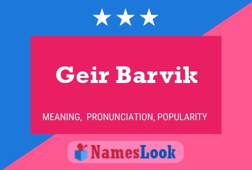 Постер имени Geir Barvik