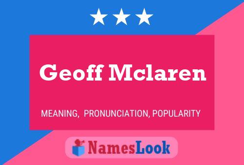 Постер имени Geoff Mclaren