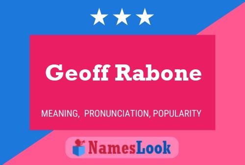 Постер имени Geoff Rabone