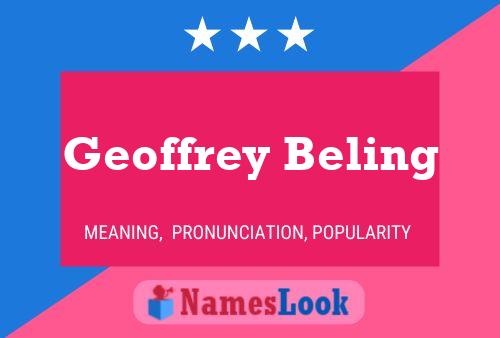 Постер имени Geoffrey Beling