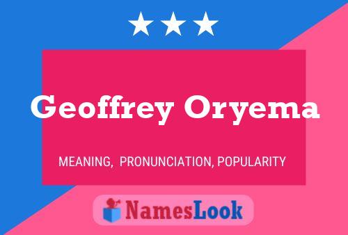 Постер имени Geoffrey Oryema