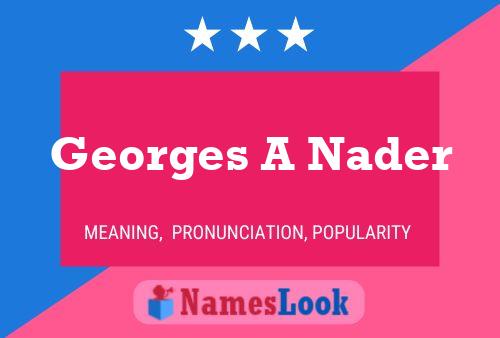 Постер имени Georges A Nader