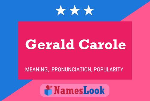 Постер имени Gerald Carole