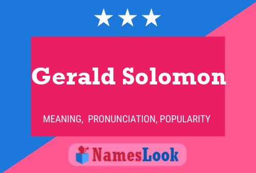 Постер имени Gerald Solomon