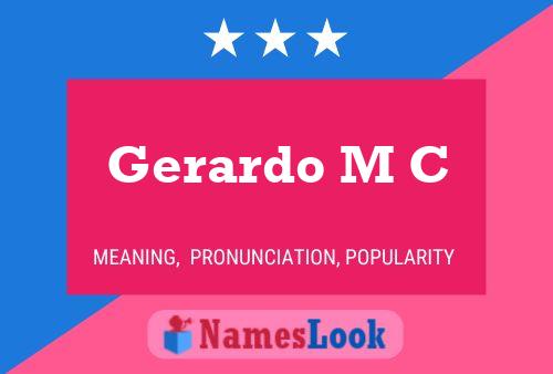 Постер имени Gerardo M C