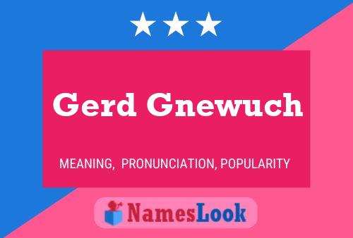 Постер имени Gerd Gnewuch