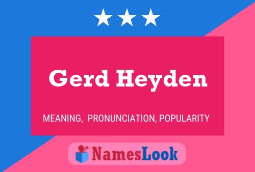 Постер имени Gerd Heyden