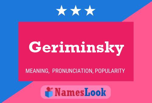 Постер имени Geriminsky