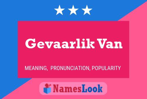 Постер имени Gevaarlik Van