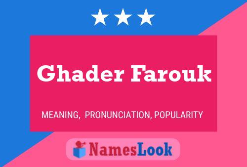 Постер имени Ghader Farouk