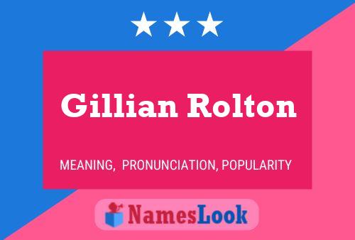 Постер имени Gillian Rolton