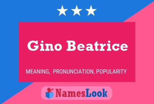 Постер имени Gino Beatrice