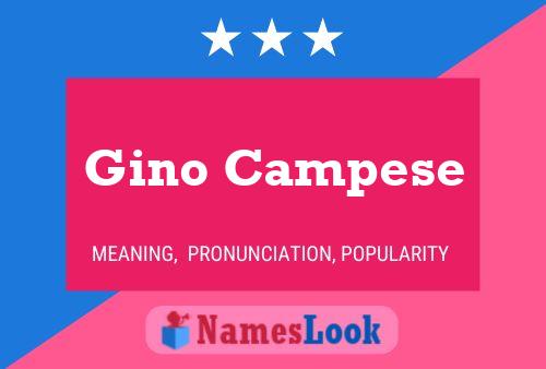 Постер имени Gino Campese