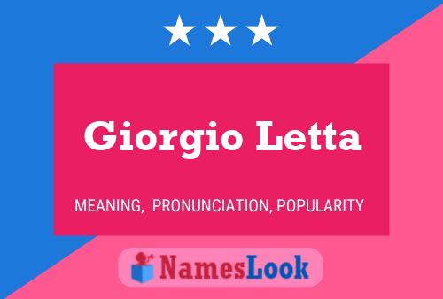 Постер имени Giorgio Letta