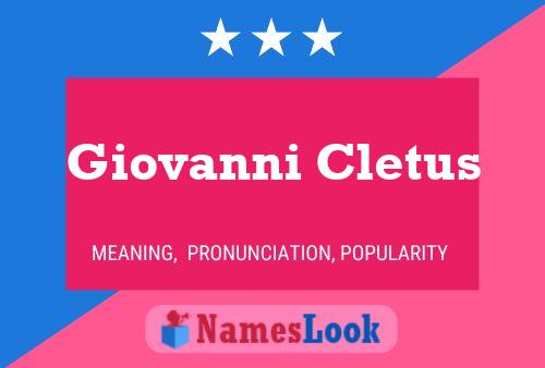 Постер имени Giovanni Cletus