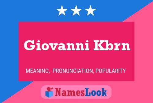 Постер имени Giovanni Kbrn