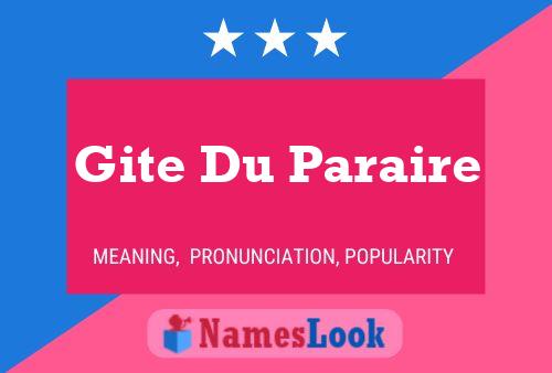 Постер имени Gite Du Paraire