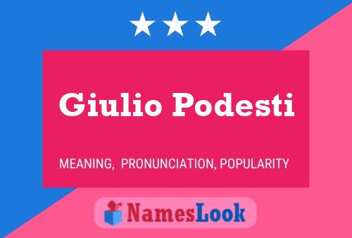 Постер имени Giulio Podesti