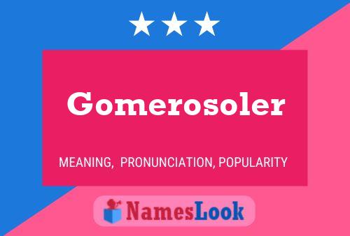 Постер имени Gomerosoler