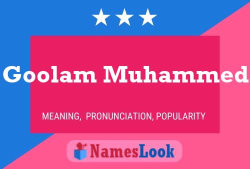 Постер имени Goolam Muhammed