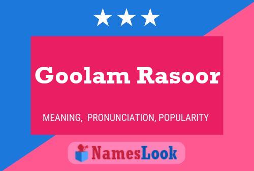 Постер имени Goolam Rasoor