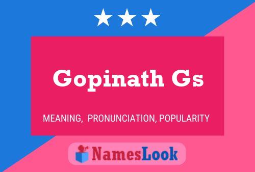 Постер имени Gopinath Gs