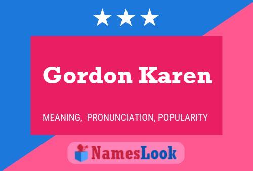 Постер имени Gordon Karen