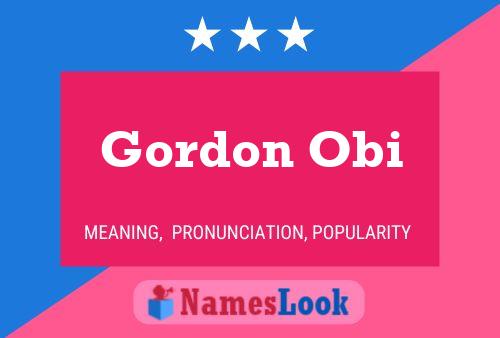 Постер имени Gordon Obi