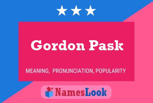 Постер имени Gordon Pask