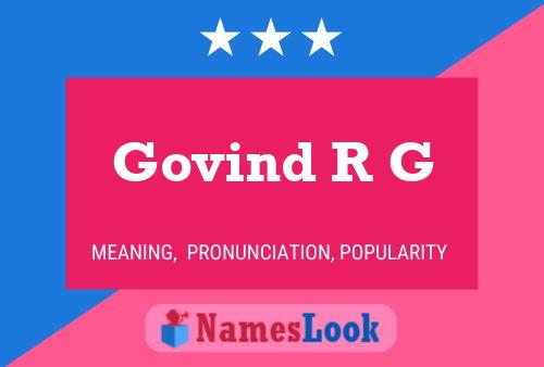 Постер имени Govind R G