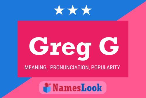 Постер имени Greg G