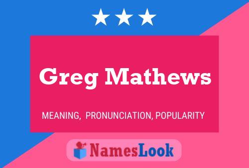 Постер имени Greg Mathews