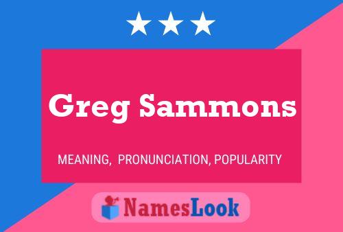 Постер имени Greg Sammons