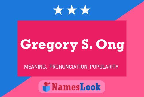 Постер имени Gregory S. Ong